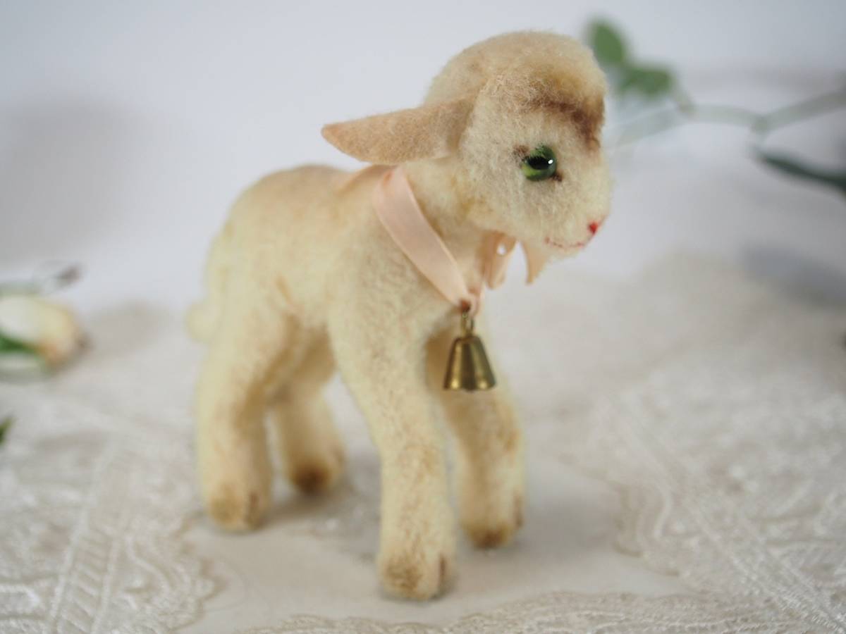 送料無料★シュタイフ★Lamby 10cm★(最小サイズ)ヒツジのランビー/ひつじ/羊/ラム★STEIFF★アンティーク/ビンテージ★Steiff