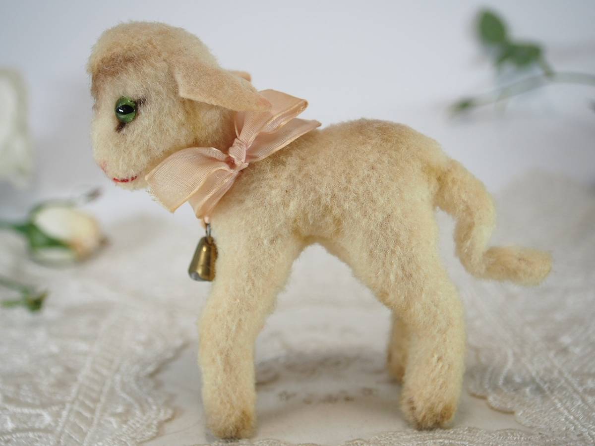 送料無料★シュタイフ★Lamby 10cm★(最小サイズ)ヒツジのランビー/ひつじ/羊/ラム★STEIFF★アンティーク/ビンテージ★Steiff