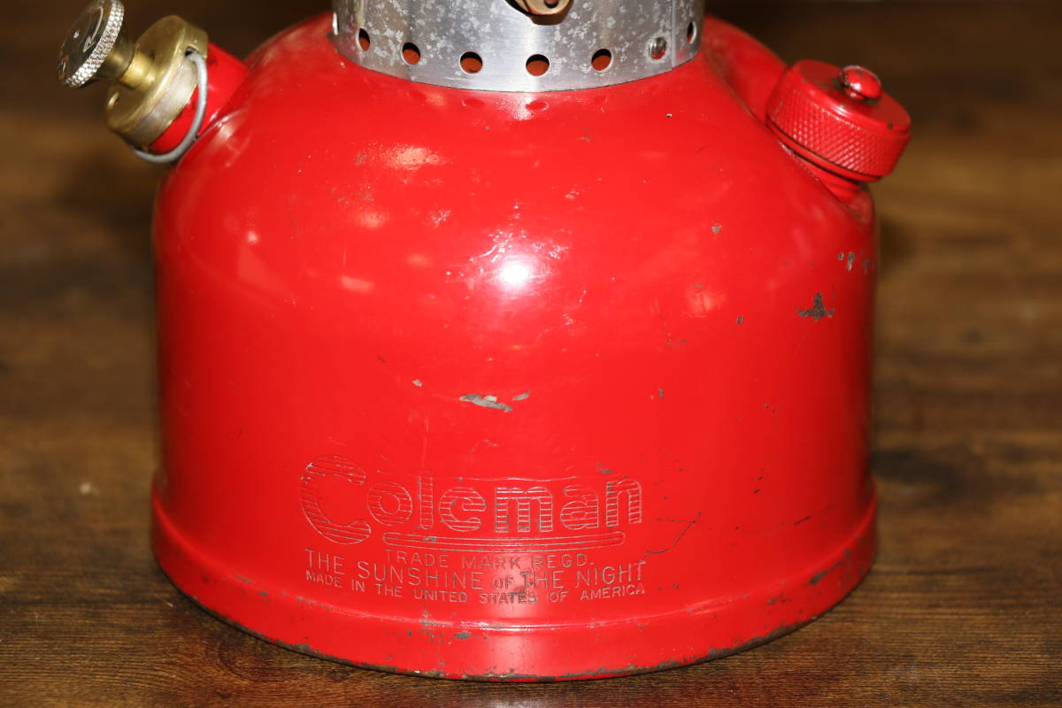 送料無料　着火テスト済　コールマン Coleman 200A 62年7月製 レッドボーダー　ダークチェリーレッド　サンシャインオブザナイト