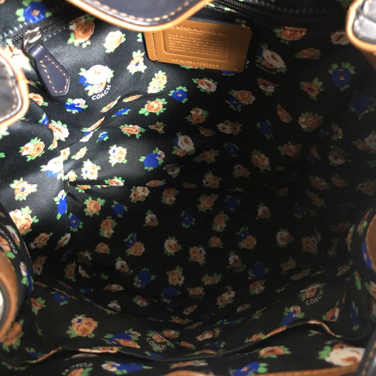 COACH コーチ デニム レザー リュックサック 花柄 | michiemee.ca