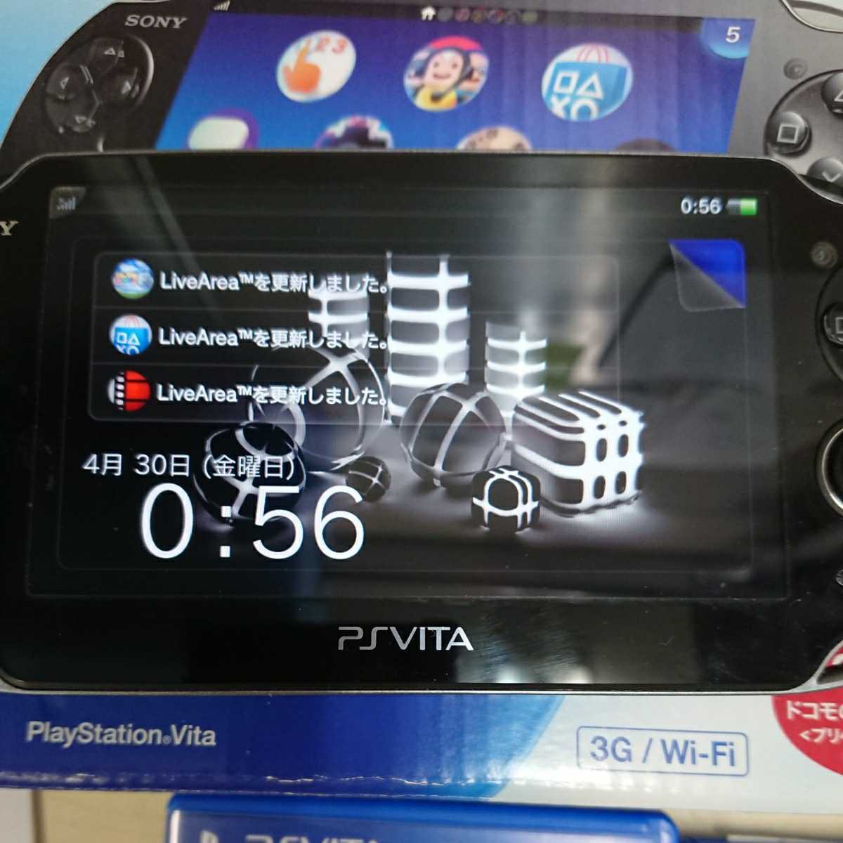 a◇ PS Vita 3G/Wi-Fi クリスタルブラック 画面割れ無し 通電OK