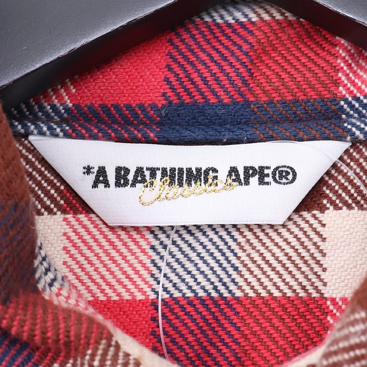 アベイシングエイプ A BATHING APE CHECK SHIRTS チェック 長袖 シャツ マルチ レッド Mサイズ /T /X_画像3