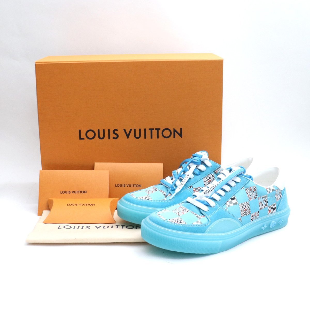 未使用 ルイヴィトン LOUIS VUITTON 21SS LV OLLIE SNEAKER スニーカー 1A8Q56 ブルー 7 1/2 /T /Z