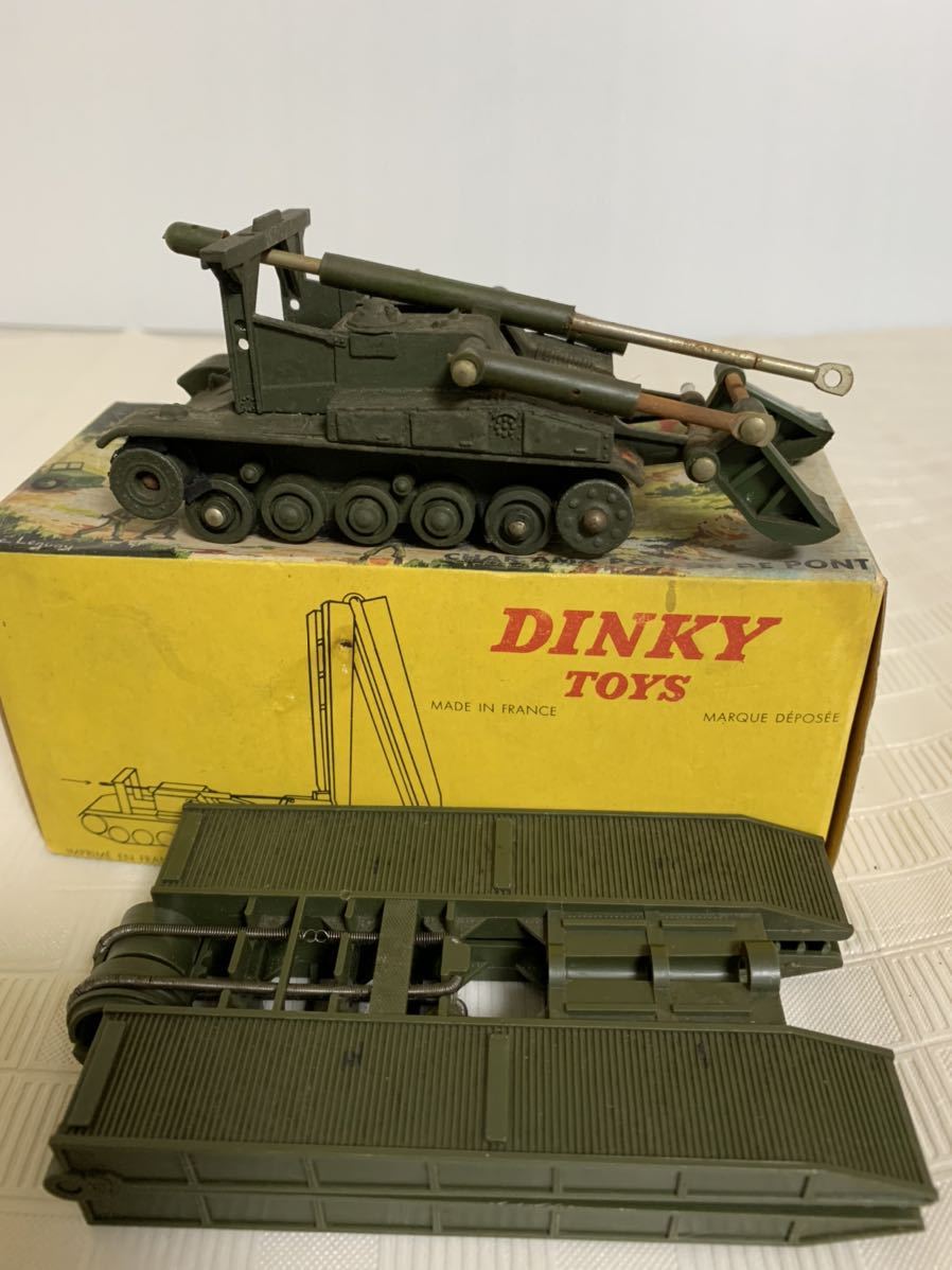 人気セールSALEジャンク 部品取り用/DINKY TOYS 883 CHAR A M X MECCANO FRANCEディンキートイズ 野戦架橋戦車/レトロミニカー/車両/欠損錆カビ等経年 ディンキー