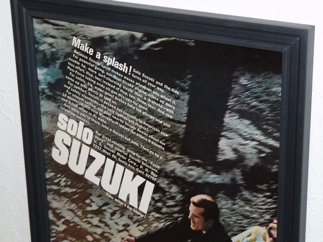 1966年 USA 60s vintage 洋書雑誌広告 額装品 Suzuki Solo スズキ (A4size) / 検索用 T20 X6 ハスラー 店舗 ガレージ ディスプレイ 看板_画像2