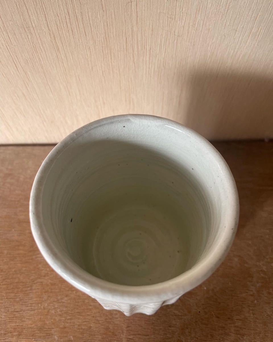 粉引きの湯呑み