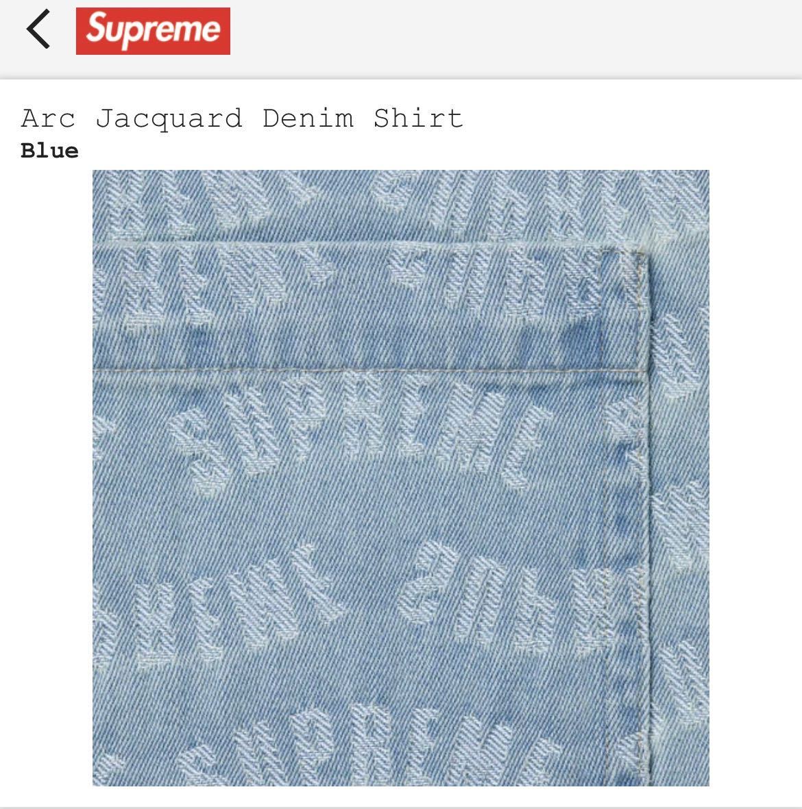 [SUPREME (シュプリーム)] Supreme Arc Jacquard Denim Shirt Blue エー アール シー ジャカード デニム シャツ ブルー XL_画像2