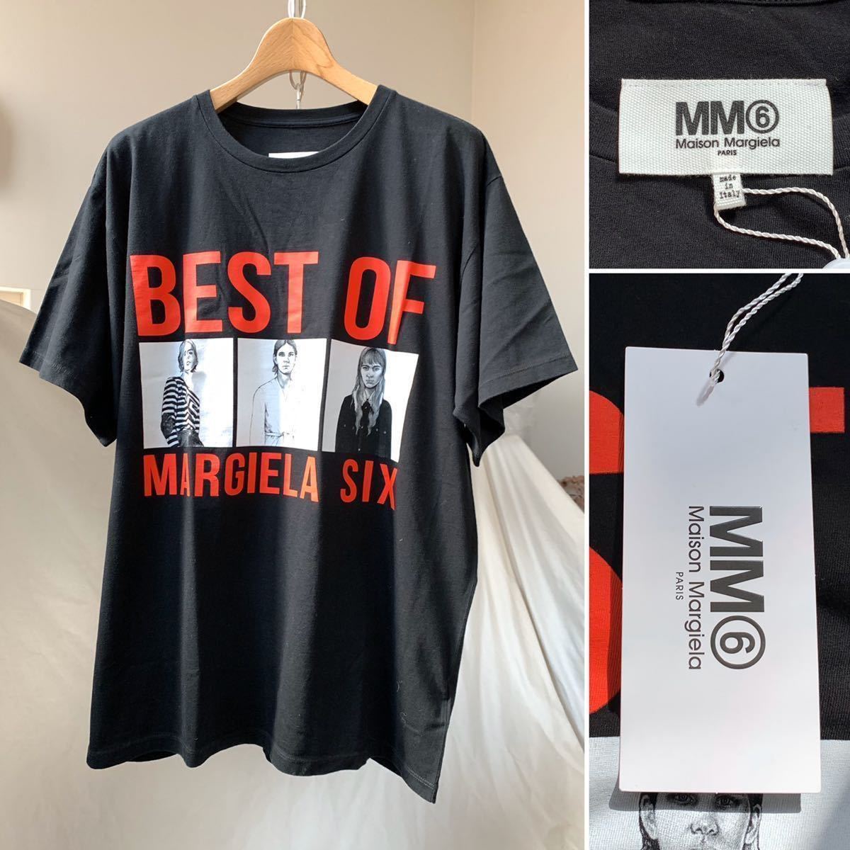 新品レア 2018AW MM6 エムエム6 メゾン マルジェラ BEST OF MARGIELA SIX オーバーサイズ Tシャツ XS 黒 レディース メンズにも 希少