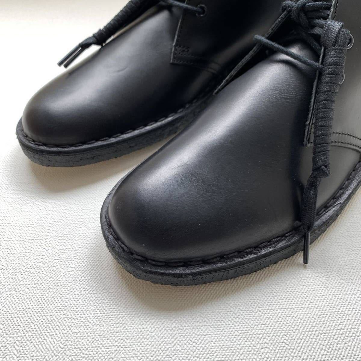 新品 Clarks ORIGINALS クラークス ポリッシュド レザー デザートブーツ UK8.5 定2.53万 黒 ブラック メンズ ブーツ チャッカブーツ 定番_画像3