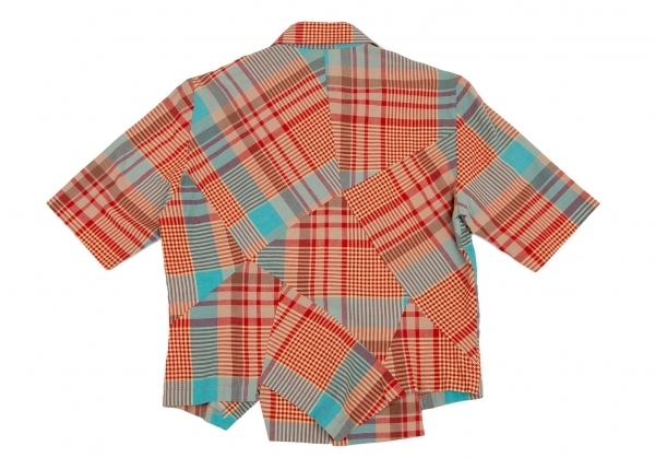  Tsumori Chisato TSUMORI CHISATO check switch wood button design short sleeves shirt multi M [ lady's ]