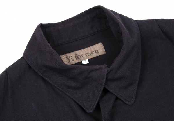 ワイズフォーメンY's for men コットンボタン留めポケットシャツ 黒3 【メンズ】_画像3