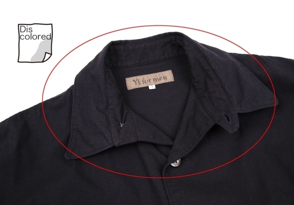 ワイズフォーメンY's for men コットンボタン留めポケットシャツ 黒3 【メンズ】_画像5