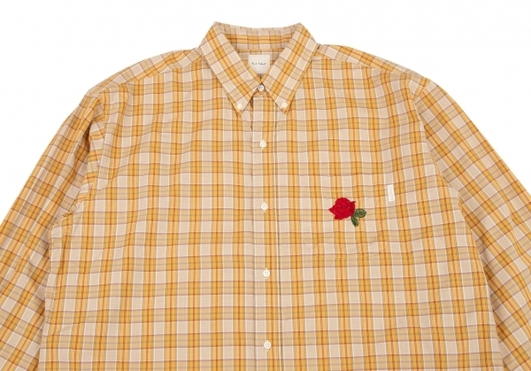  Karl hell mKarl Helmut rose embroidery check button down shirt orange M [ men's ]