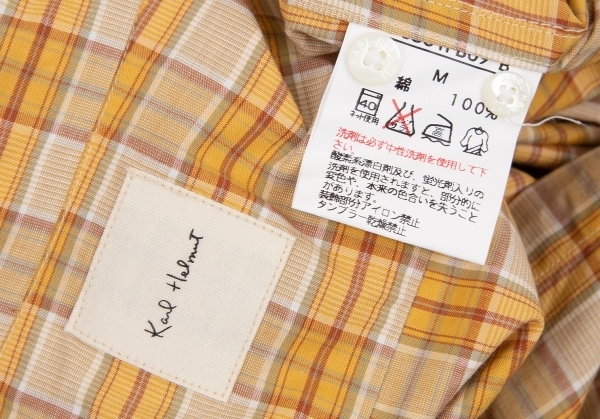  Karl hell mKarl Helmut rose embroidery check button down shirt orange M [ men's ]