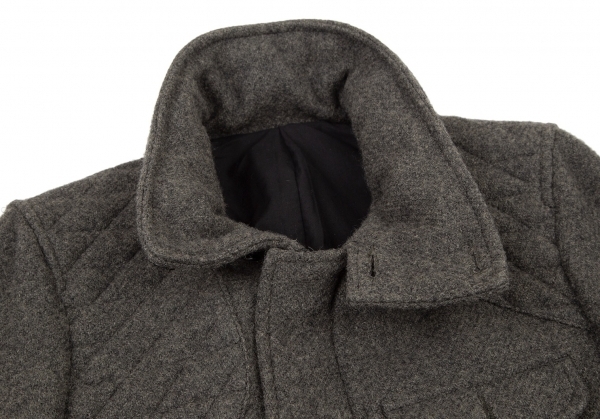 ka band Zucca CABANE de ZUCCA wool hood storage double Zip jacket gray S [ lady's ]