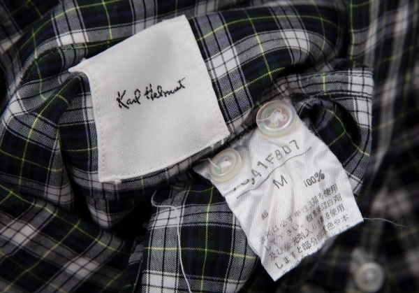  Karl hell mKarl Helmut over check button down shirt white green other M [ men's ]