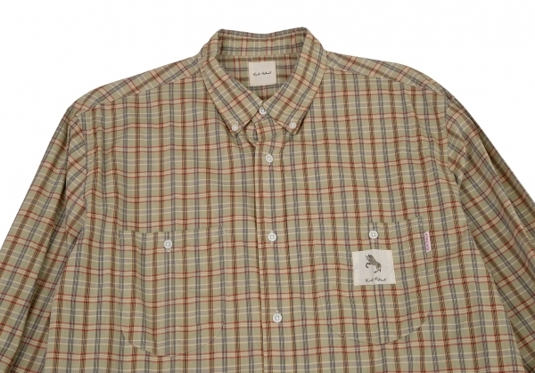  Karl hell mKarl Helmut Zebra patch check button down shirt mocha other M [ men's ]