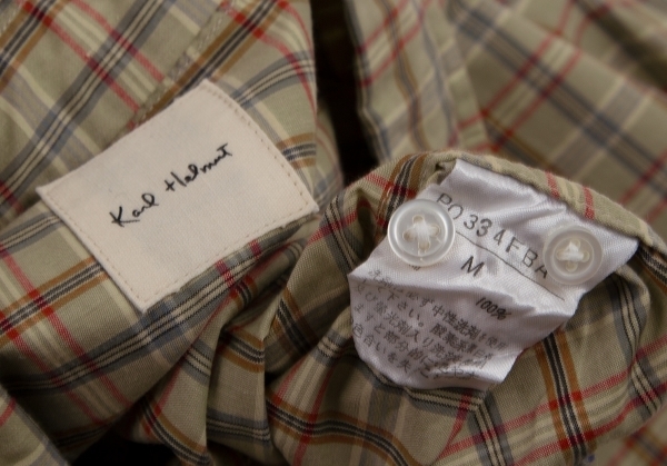  Karl hell mKarl Helmut Zebra patch check button down shirt mocha other M [ men's ]