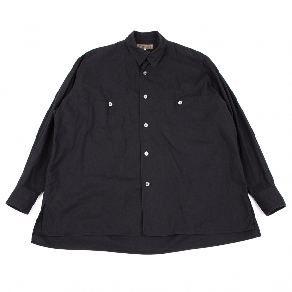 値引 for ワイズフォーメンY's men 【メンズ】 黒3 コットンボタン留めポケットシャツ 長袖シャツ