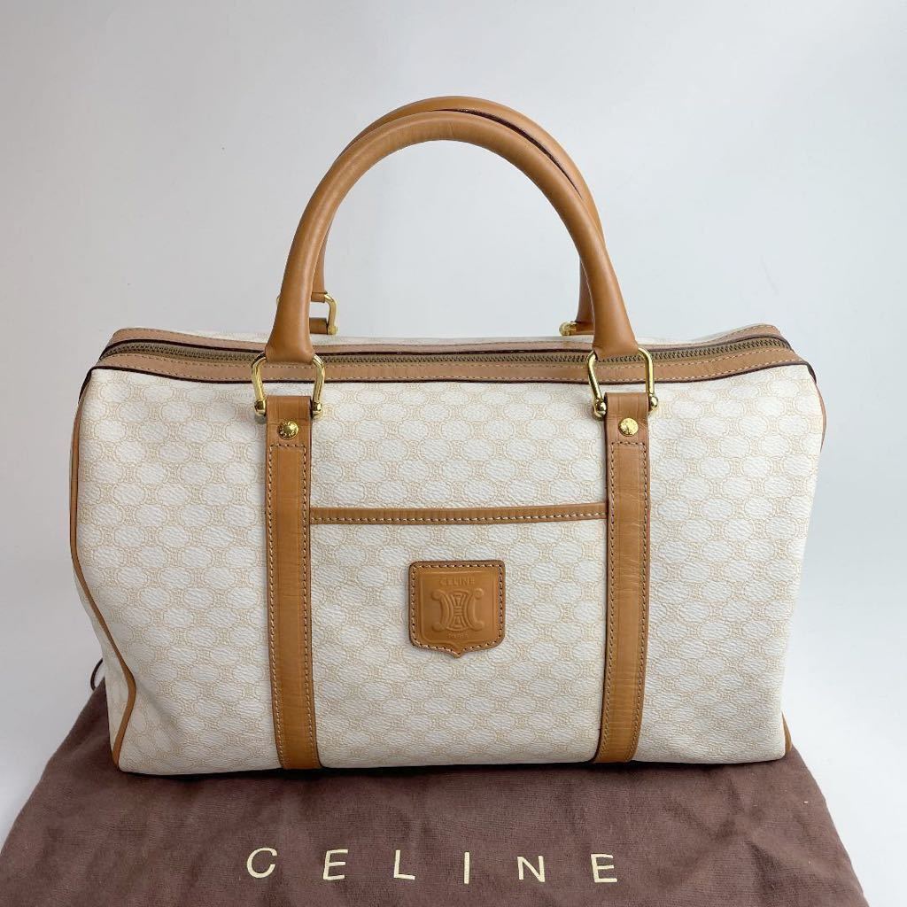 希少 美品 セリーヌ CELINE ホワイトマカダム ボストンバッグ ミニ