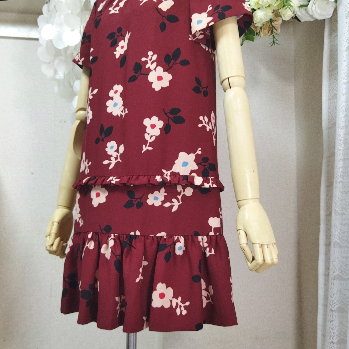 新品同様 XS ケイトスペード 朱赤 ピンク 花柄 ギンガム 新品同様 XS ケイトスペード 朱赤 ピンク 花柄 ギンガム