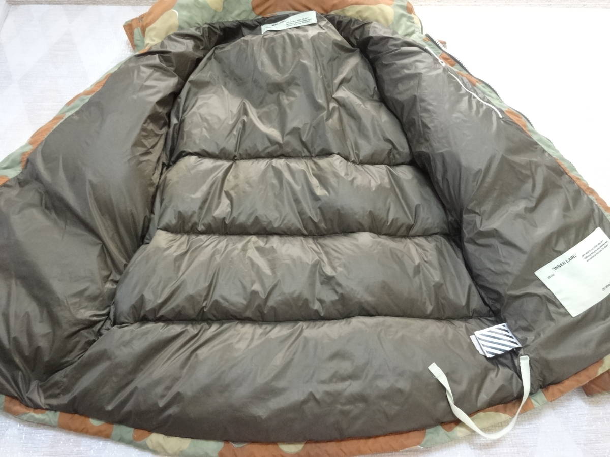 22810 良品 オフホワイト ダウンジャケット OFF-WHITE 迷彩 M