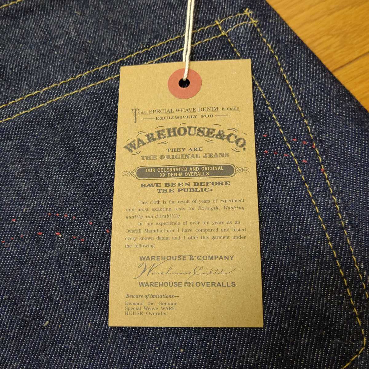 Lot S1003XX(1000XX)【1942MODEL】W32-L32 NONWASH WAREHOUSE & CO