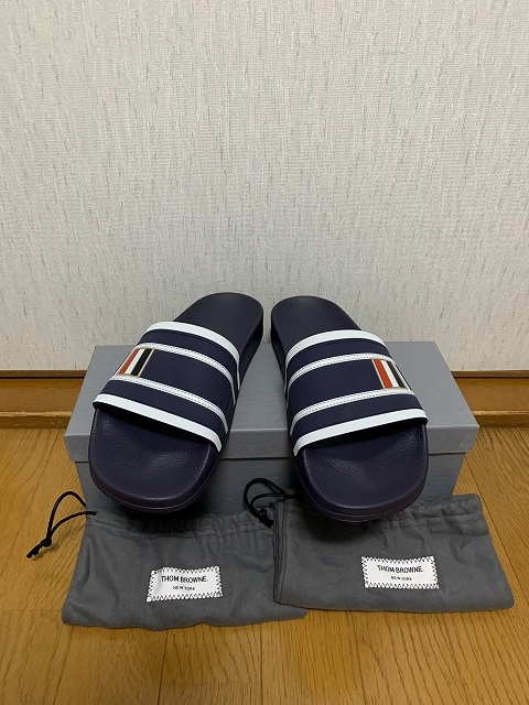 9 新品 2021 THOM BROWNE RUBBER POOL SLIDE サンダル トムブラウン