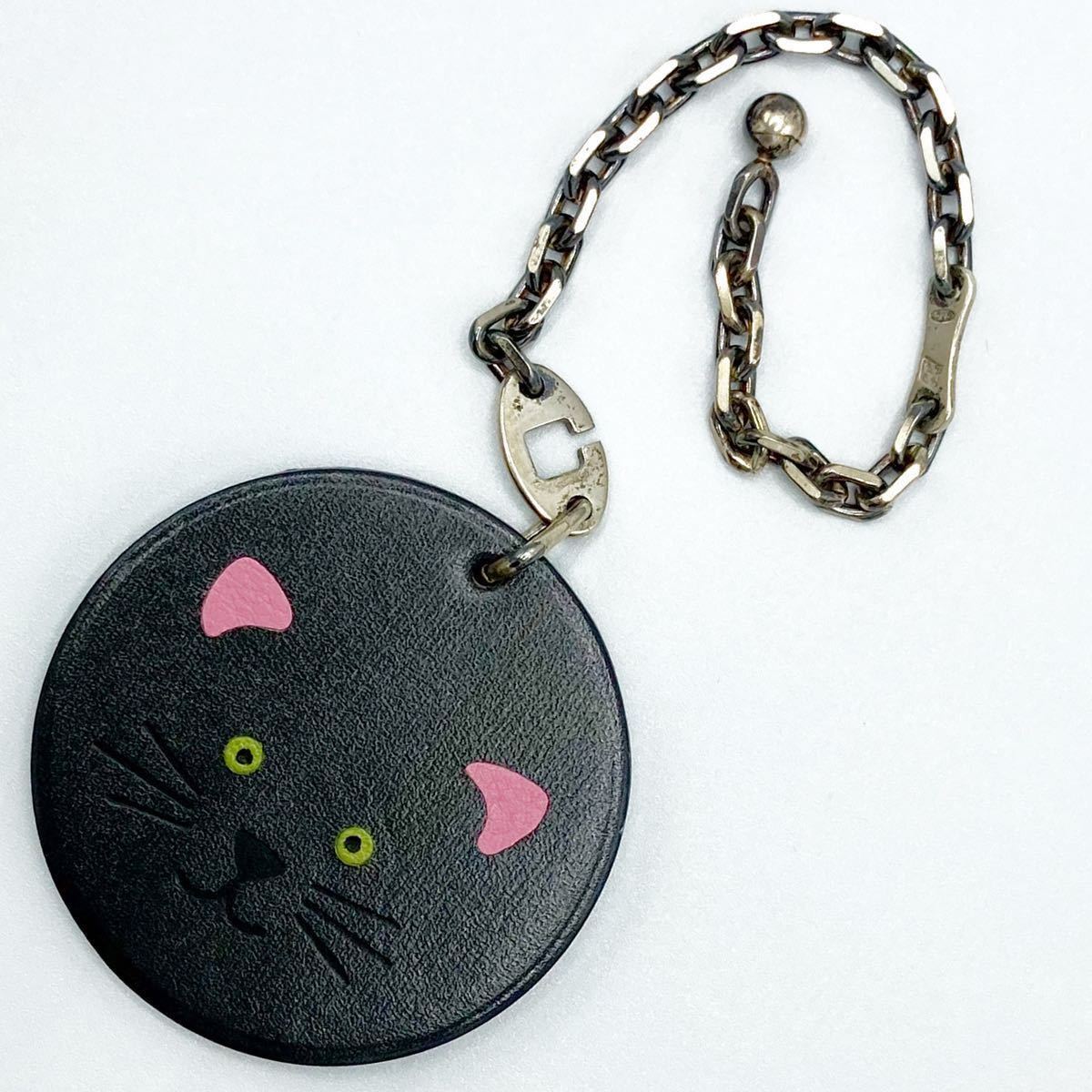 良品】 エルメス HERMES レザー 猫 cat ノエ チャーム ブラック 良品】 エルメス HERMES レザー 猫 cat ノエ チャーム ブラック