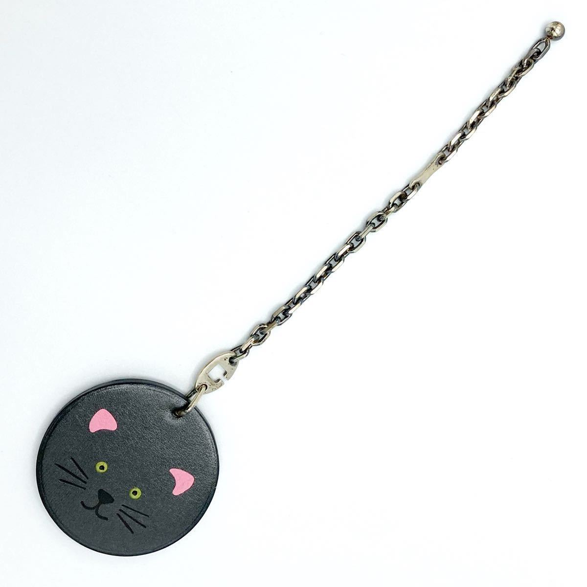 良品】 エルメス HERMES レザー 猫 cat ノエ チャーム ブラック 良品】 エルメス HERMES レザー 猫 cat ノエ チャーム ブラック