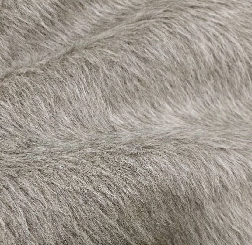 未使用 マックスマーラ MaxMara 42 L-XLイタリア製最高峰 白タグ アルパカウールシャギーベルテッドロングコート グレージュ 超希少
