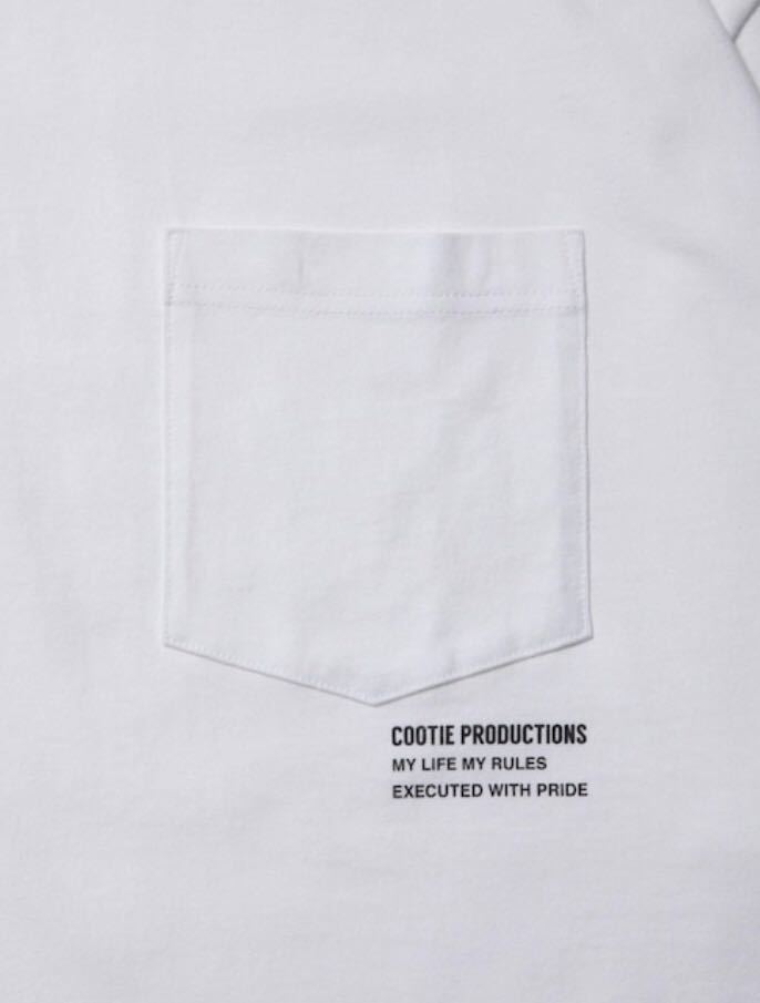 【新品 未使用】新作 22ss COOTIE Open End Yarn Error Fit L/S Tee クーティー ポケット付き ロンT 無地 WHITE 定価11000円 X-LARGE_画像2