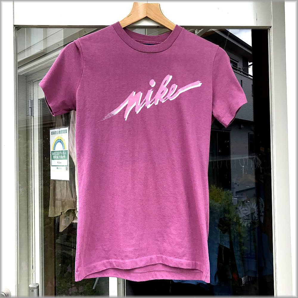 ★ナイキ　80s　紺タグ　USA製　Tシャツ　レディース　size WOMEN'S L　nike★検 ビンテージ 70s 90s_画像1