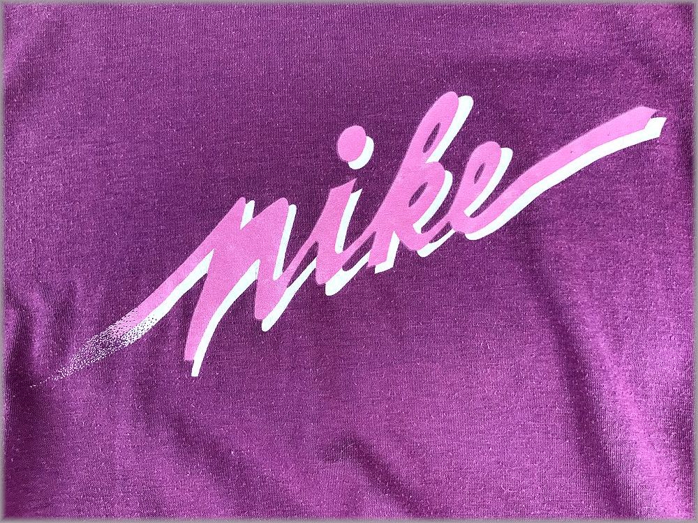 * Nike 80s темно-синий бирка USA производства футболка женский size WOMEN\'S L nike* осмотр Vintage 70s 90s