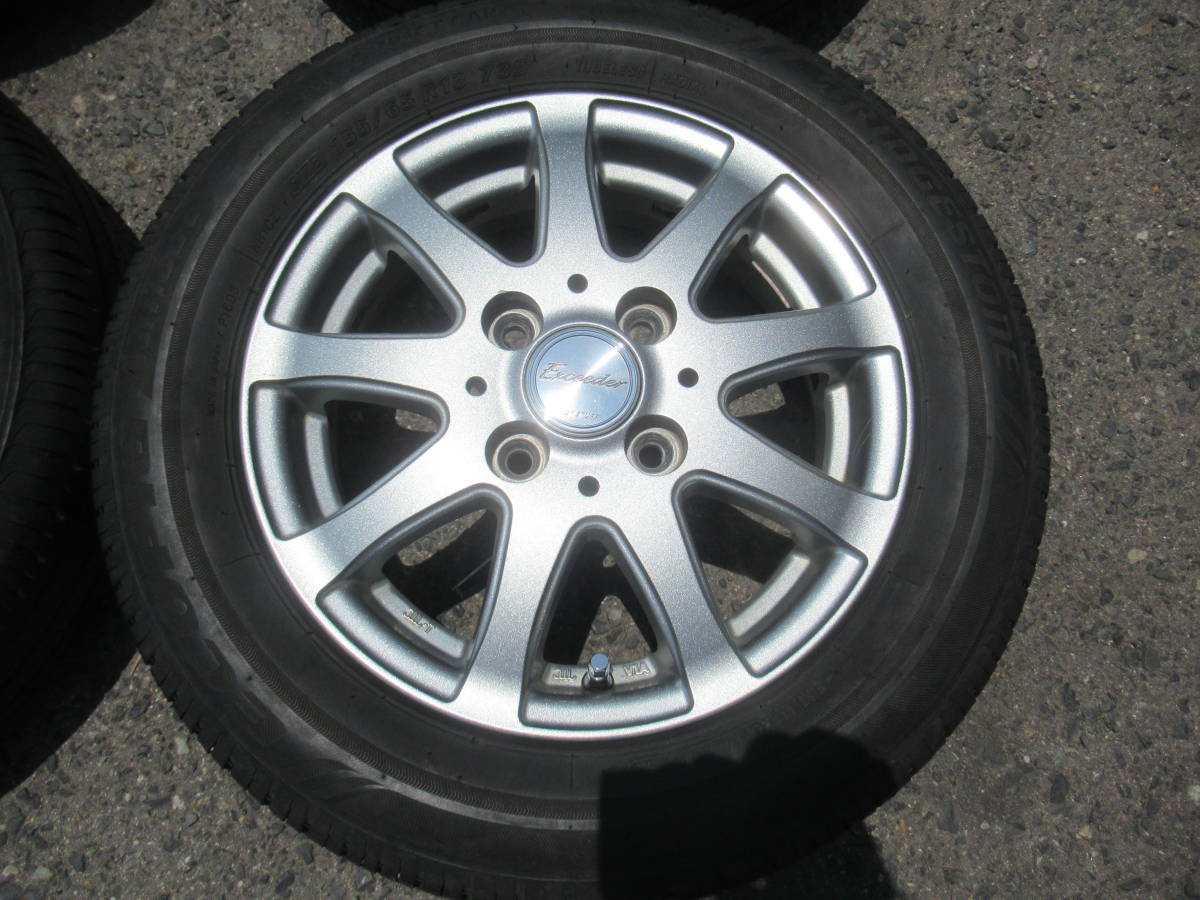 中古タイヤ☆155/65-13 155/65R13 ブリヂストン エコピア NH100C エクシーダー 4J+43 100 4H アルト ラパン ワゴンR ミラ エッセ ムーブ☆_画像2