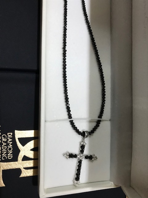 極美品!】ブラックダイヤ クロスペンダント | sweatreno.com