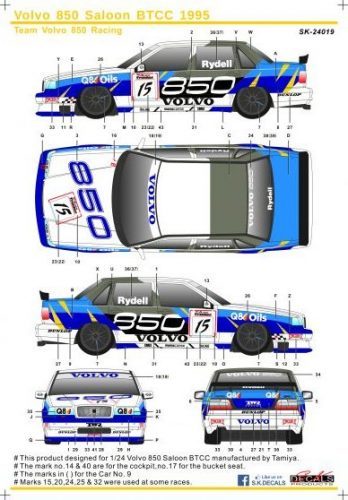 S.K.DECALS SK24019 Volvo 850 Saloon BTCC 1995　シルクスクリーンデカール_画像1