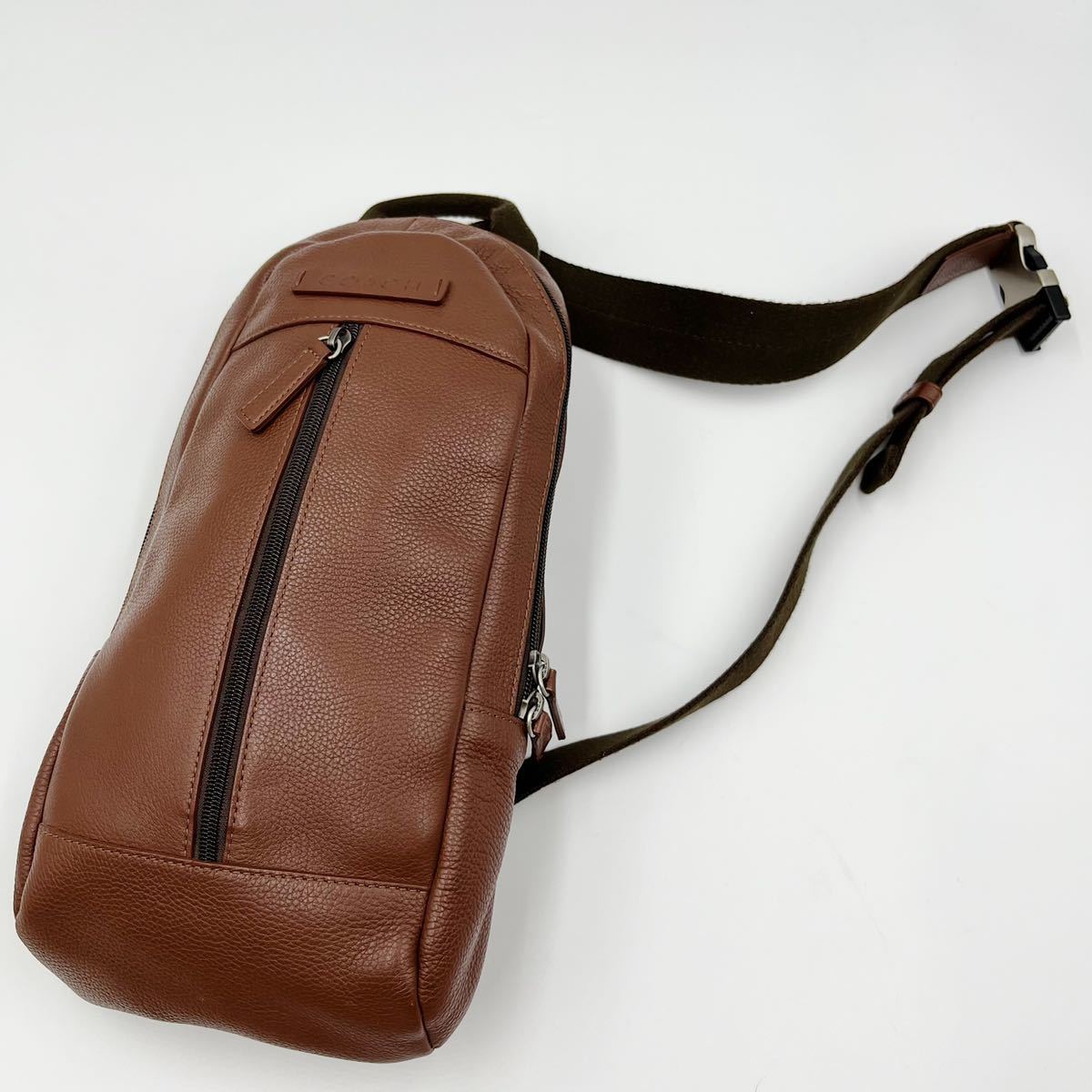 1円〜【極美品】COACH コーチ キャムデン F70691 ボディバッグ スリングバッグ ショルダーバッグ 斜め掛け メンズ レザー 本革 ブラウン _画像2