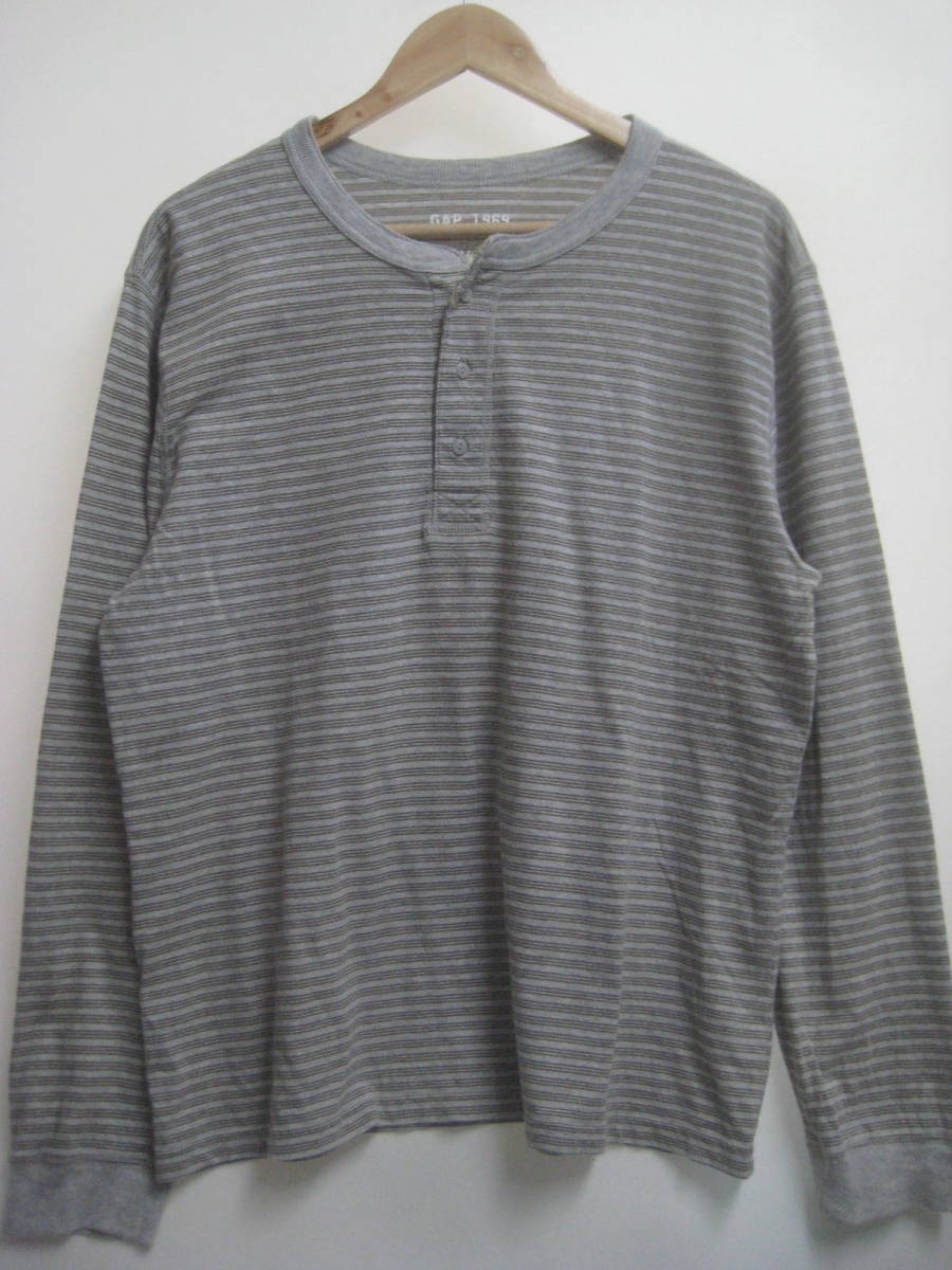 一点物!! GAP ギャップ ボーダー柄 ヘンリーネック ロンＴ GAP 1969 CLASSIC HENLEY サイズ X-LARGE_画像1