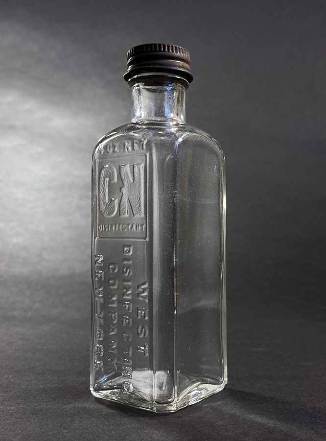 1920's アンティーク ガラス 瓶/ビンテージ/ボトル/棚/収納/什器/カントリー/シャビー/シャビーシック/ランプ/ライト/o.c.white/gras/照明_画像1