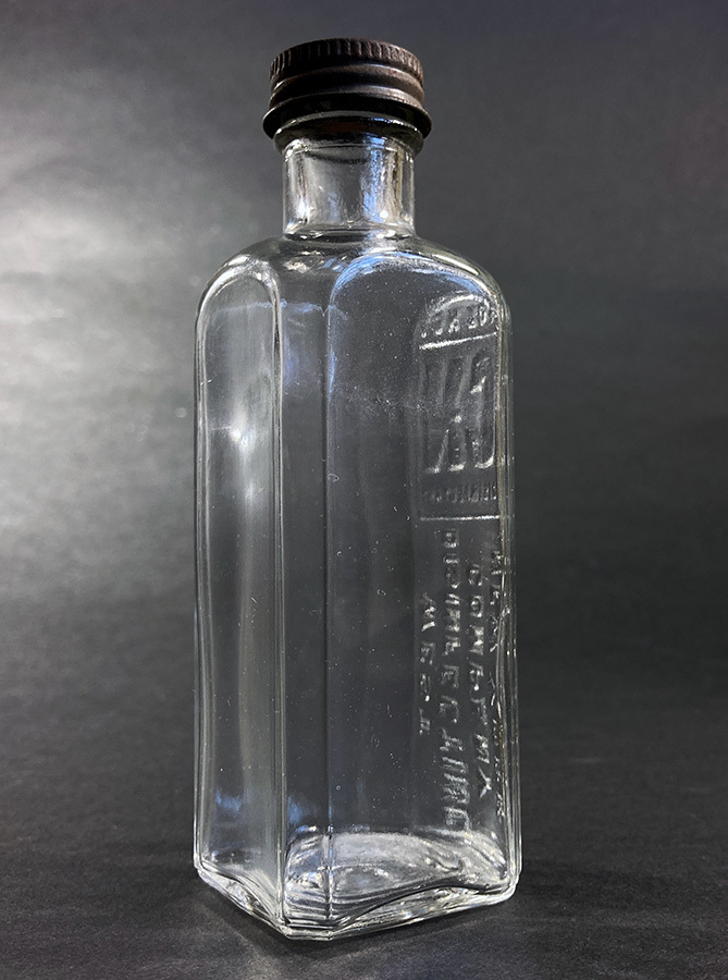 1920's アンティーク ガラス 瓶/ビンテージ/ボトル/棚/収納/什器/カントリー/シャビー/シャビーシック/ランプ/ライト/o.c.white/gras/照明_画像3