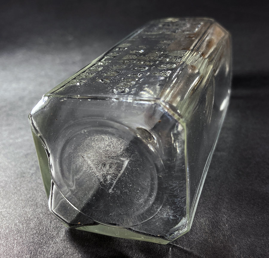 1920's アンティーク ガラス 瓶/ビンテージ/ボトル/棚/収納/什器/カントリー/シャビー/シャビーシック/ランプ/ライト/o.c.white/gras/照明_画像4