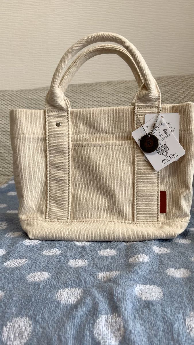トートバッグ ミニトートバッグ 帆布 キャンバス おしゃれ かわいい 軽い 大容量 3仕切り アイボリー