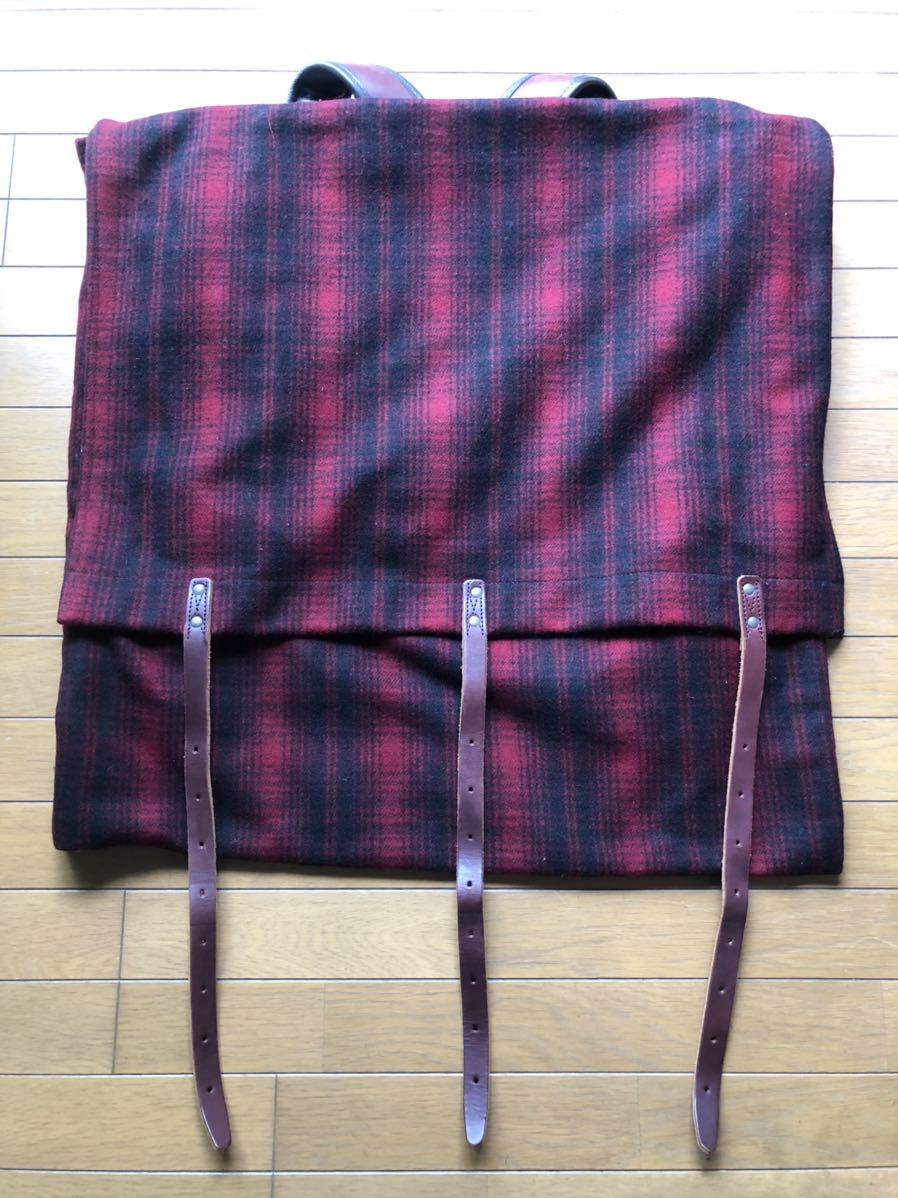 くらしを楽しむアイテム lavori wp × WOOLRICH in 1940年代後期〜1950年代(黒タグ 芝 ) バッグ レザー/バッファローチェック ウールリッチ アメリカ製 corso リュックサック、デイパック くらしを楽しむアイテム lavori wp × WOOLRICH in 1940年代後期〜1950年代(黒タグ 芝 ) バッグ レザー/バッファローチェック ウールリッチ アメリカ製 corso リュックサック、デイパック