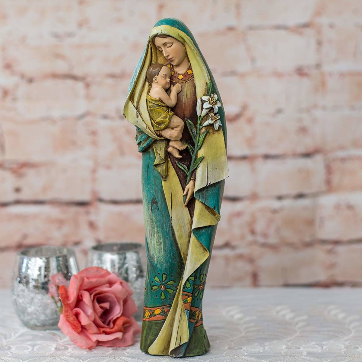ヨセフ・スタジオ製 イエスを抱く聖母マリア 彫刻 彫像/ カトリック教会 祭壇 洗礼（輸入品