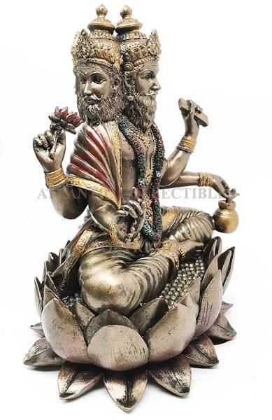 驚きの値段で ヒンドゥー教 創造神 蓮の王座に座る ブラフマー神