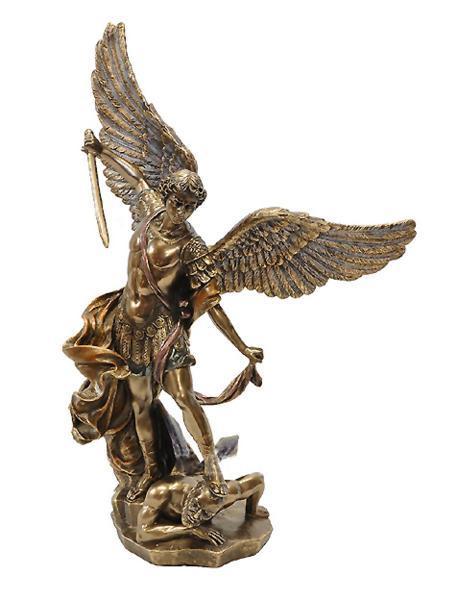 守護天使 大天使ミカエル ブロンズ風 彫像 彫刻/ カトリック教会 祭壇 洗礼 福音 聖霊（輸入品）