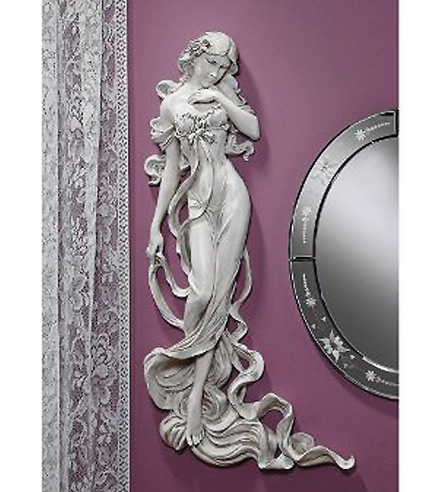 人気提案 女神レリーフ 春のフローラ 花と春と豊穣を司る女神 彫像 インテリア化粧室（輸入品 春の訪れ 壁彫刻 西洋彫刻