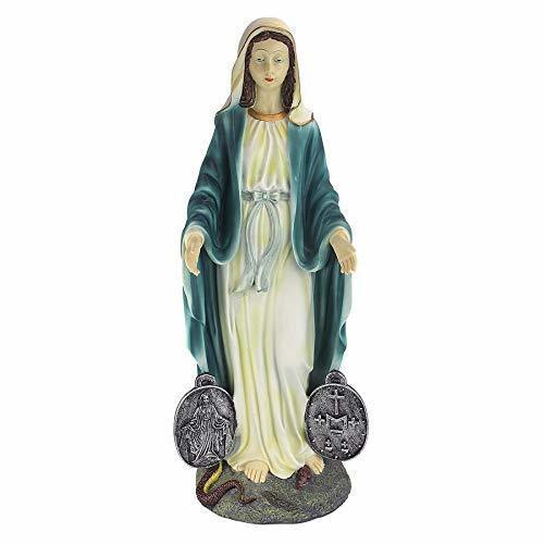 奇跡のメダイを持った、聖母マリア 彫刻 神聖なガーデン彫像 高さ 約56ｃｍ/ カトリック教会（輸入品_画像3