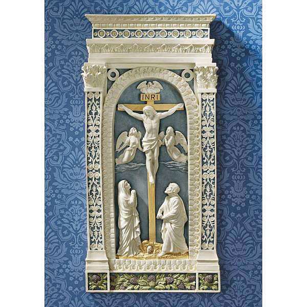 西洋彫刻 イエス・キリストの磔刑（1521年）壁彫像/ カトリック教会 祭壇 洗礼 福音（輸入品